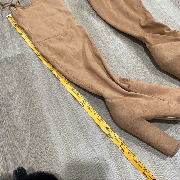 Steve Madden Elliana Tan Peep Toe Thigh High Boots - Picture 12 of 13